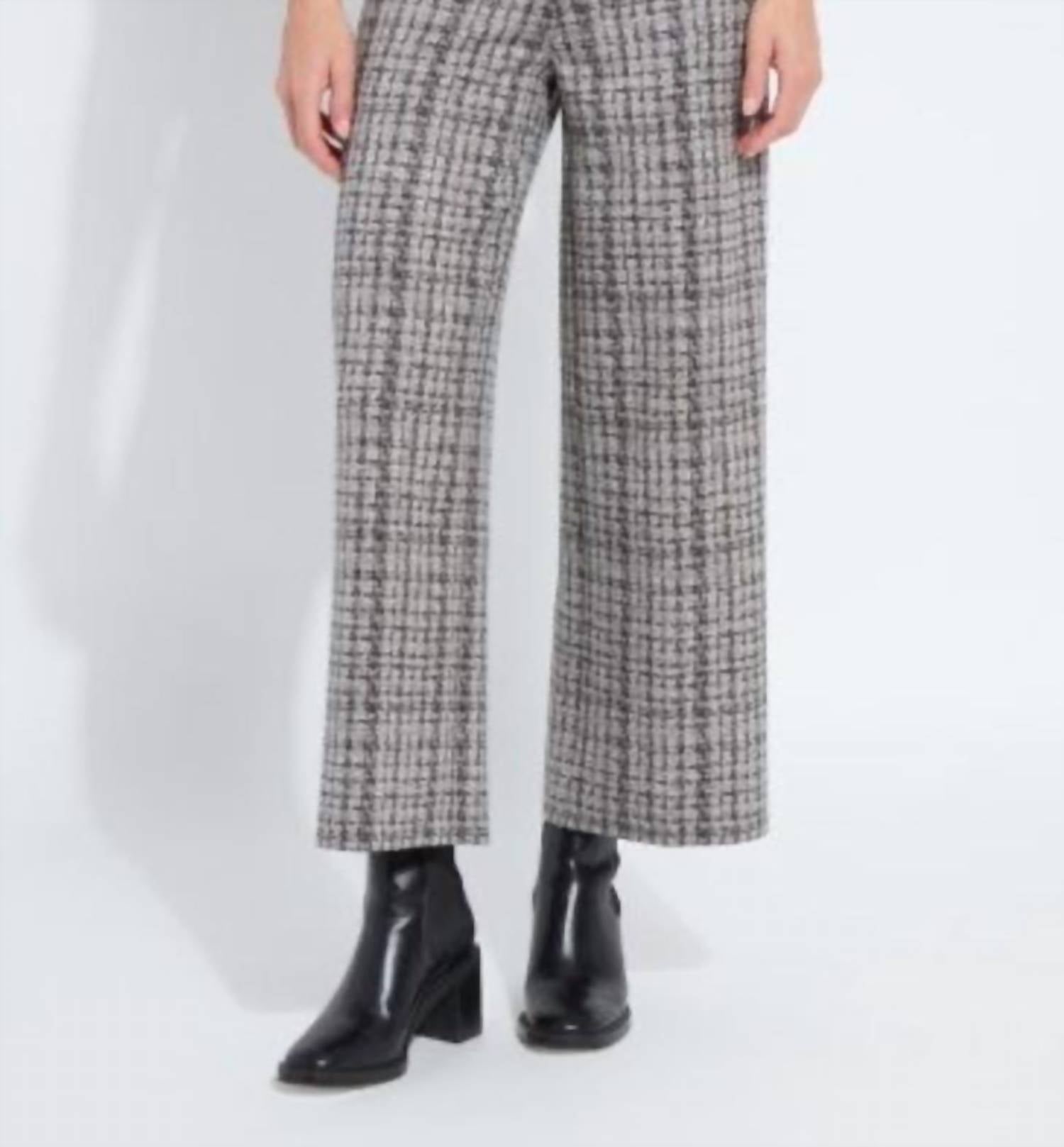 Lysse Erin High Waist Wide Leg Pant in lush tweed - women's pants