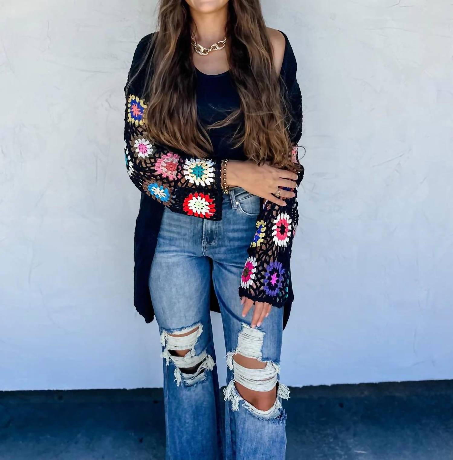 Blakeley - Granny Square Sweater Cardigan