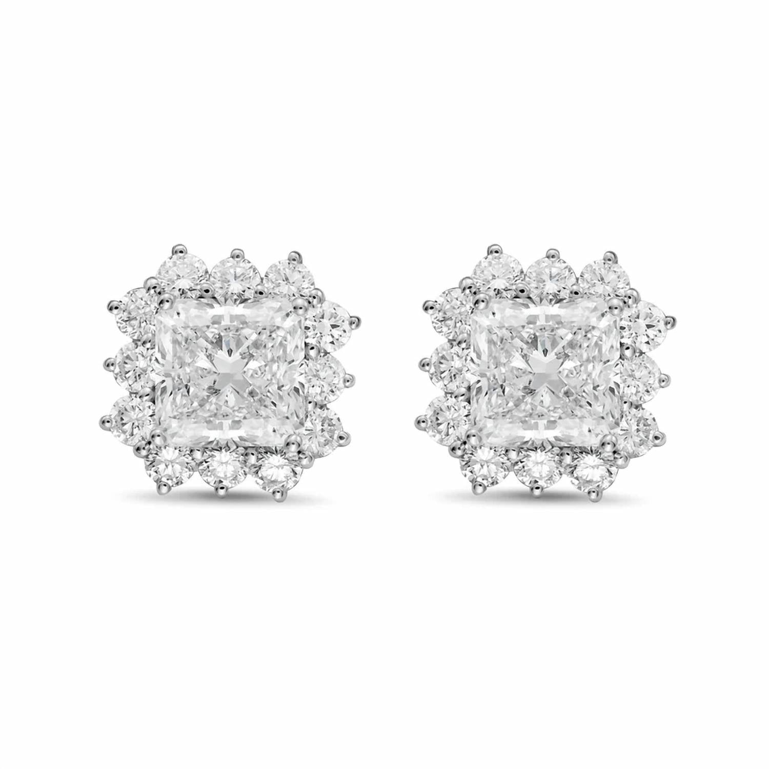 Diana M Jewels - Women's Radiant Lab-Grown Diamond Stud Earrings (8.00 Ct TCW) - Elegant Plus