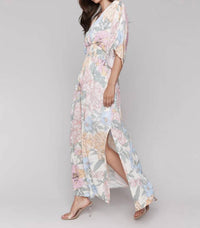 CHARLIE B Floral Dolman Maxi Dress in dahlia - women's dress - alternate view