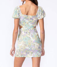 Sky To Moon - Smocked Detal Cutout Floral Dress