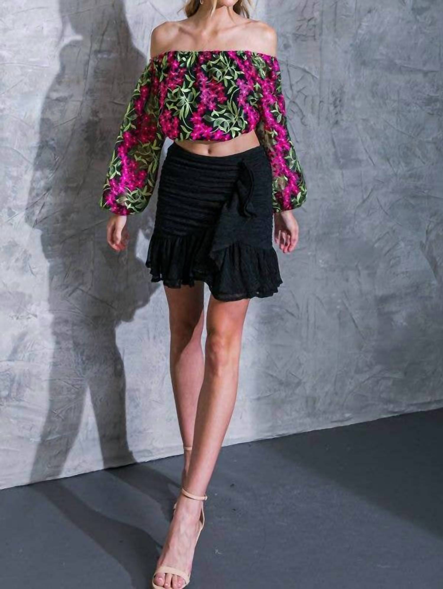 Flying Tomato - Textured Mini Skirt