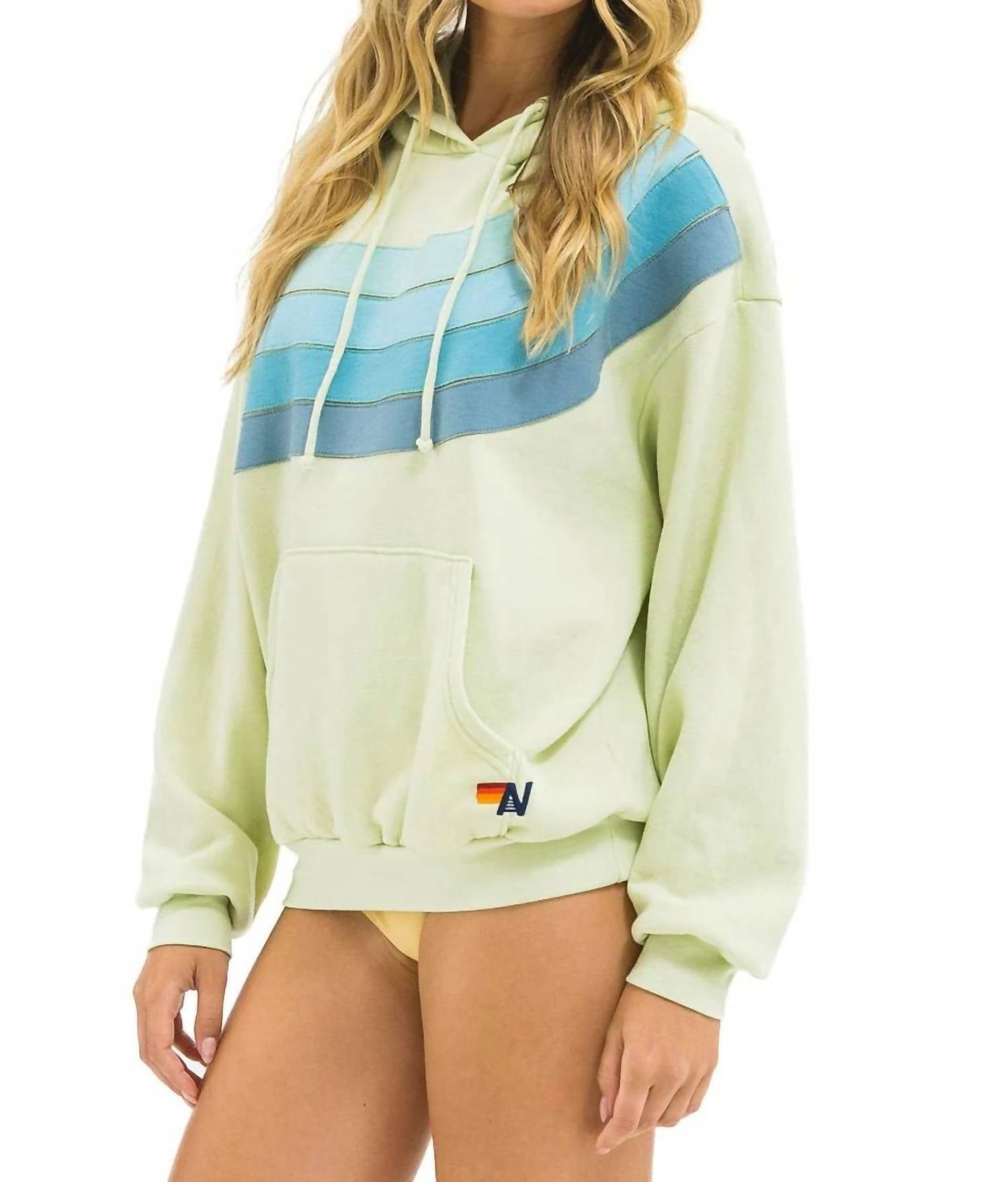 Aviator Nation - Wave Stripe 4 Relaxed Pullover Hoodie
