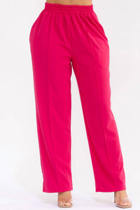 Karen T Design Pull-on Wide Leg Pants in pink - women's pants - detail view