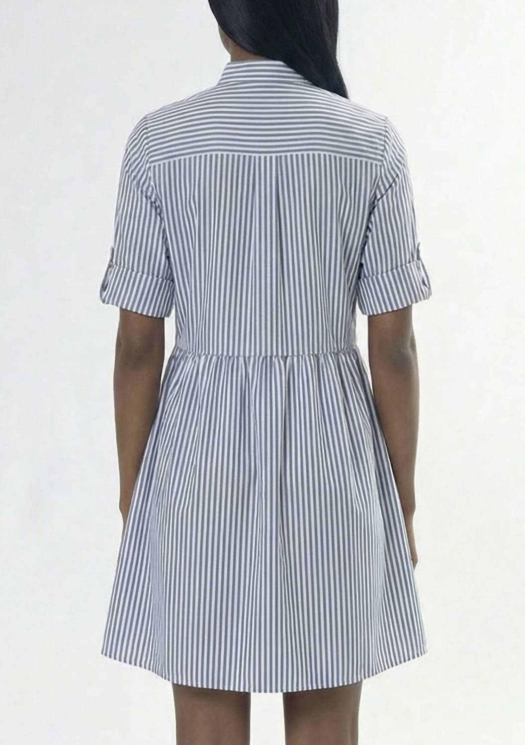 Area Stars Women's Vanya Dress in navy light blue stripe - women's dress - detail view