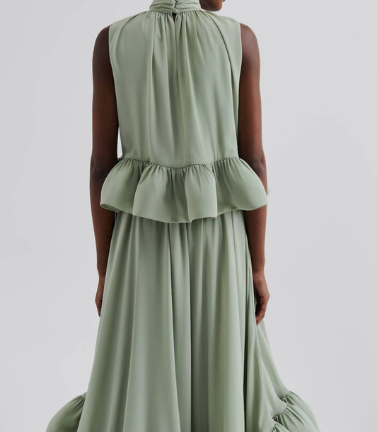 Malina - Lune Halterneck Frilled Hem Blouse