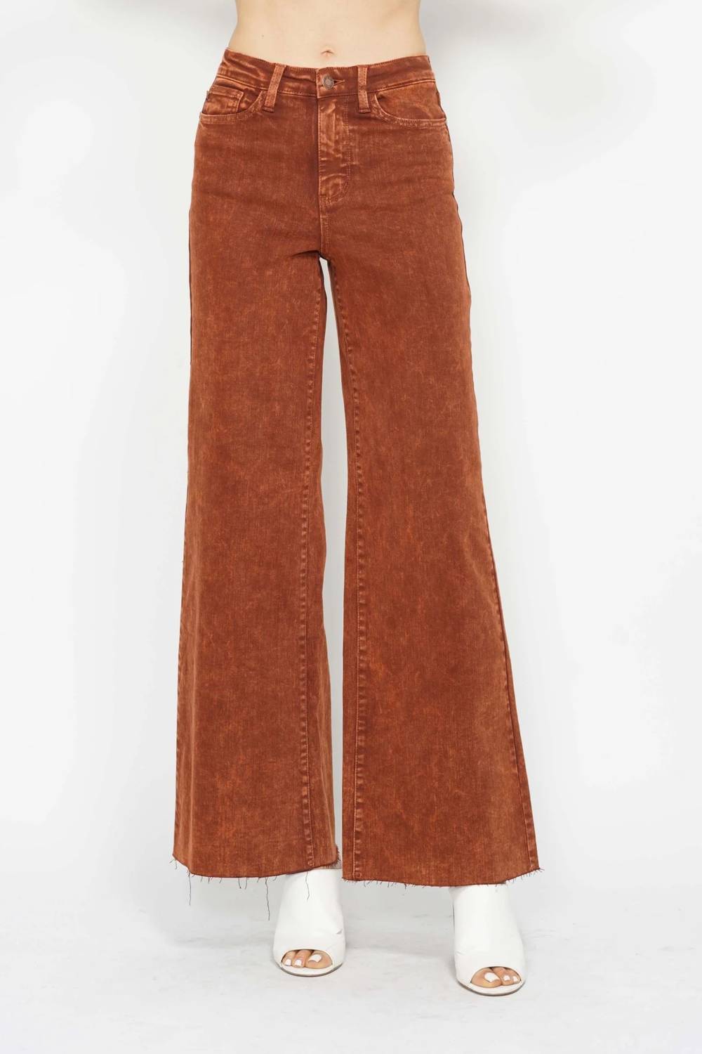 Judy Blue - High Waist Garment Dyed Retro Wide Leg Jeans