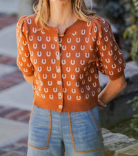 Eesome - Horseshoe Pattern Cardigan