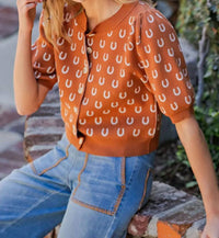 Eesome - Horseshoe Pattern Cardigan