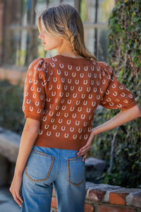 Eesome - Horseshoe Pattern Cardigan