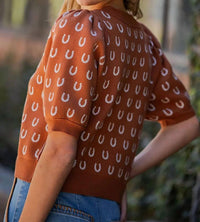 Eesome - Horseshoe Pattern Cardigan