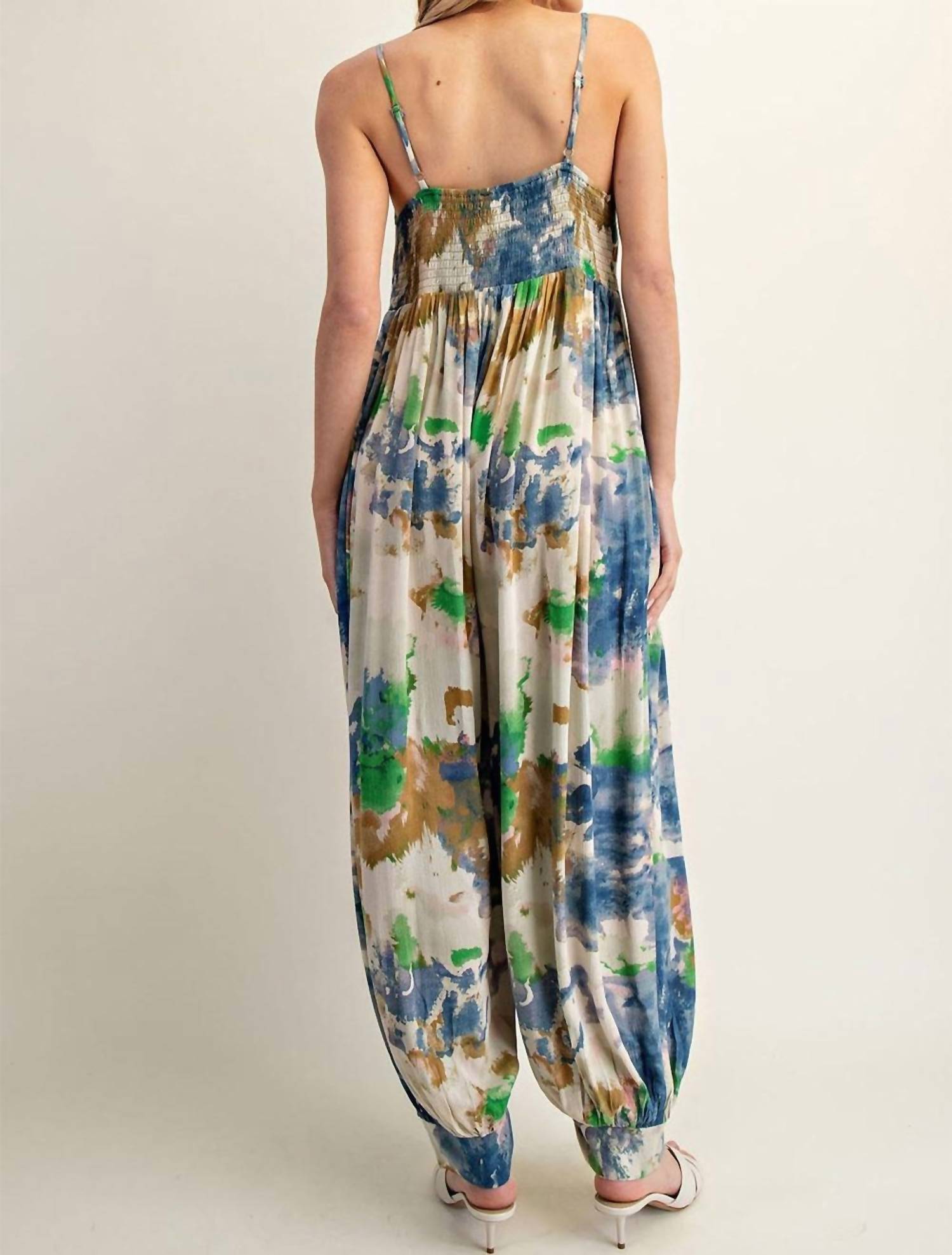 Ee:Some - Tie Dye Jumpsuit - blue - clothing - jumpsuits