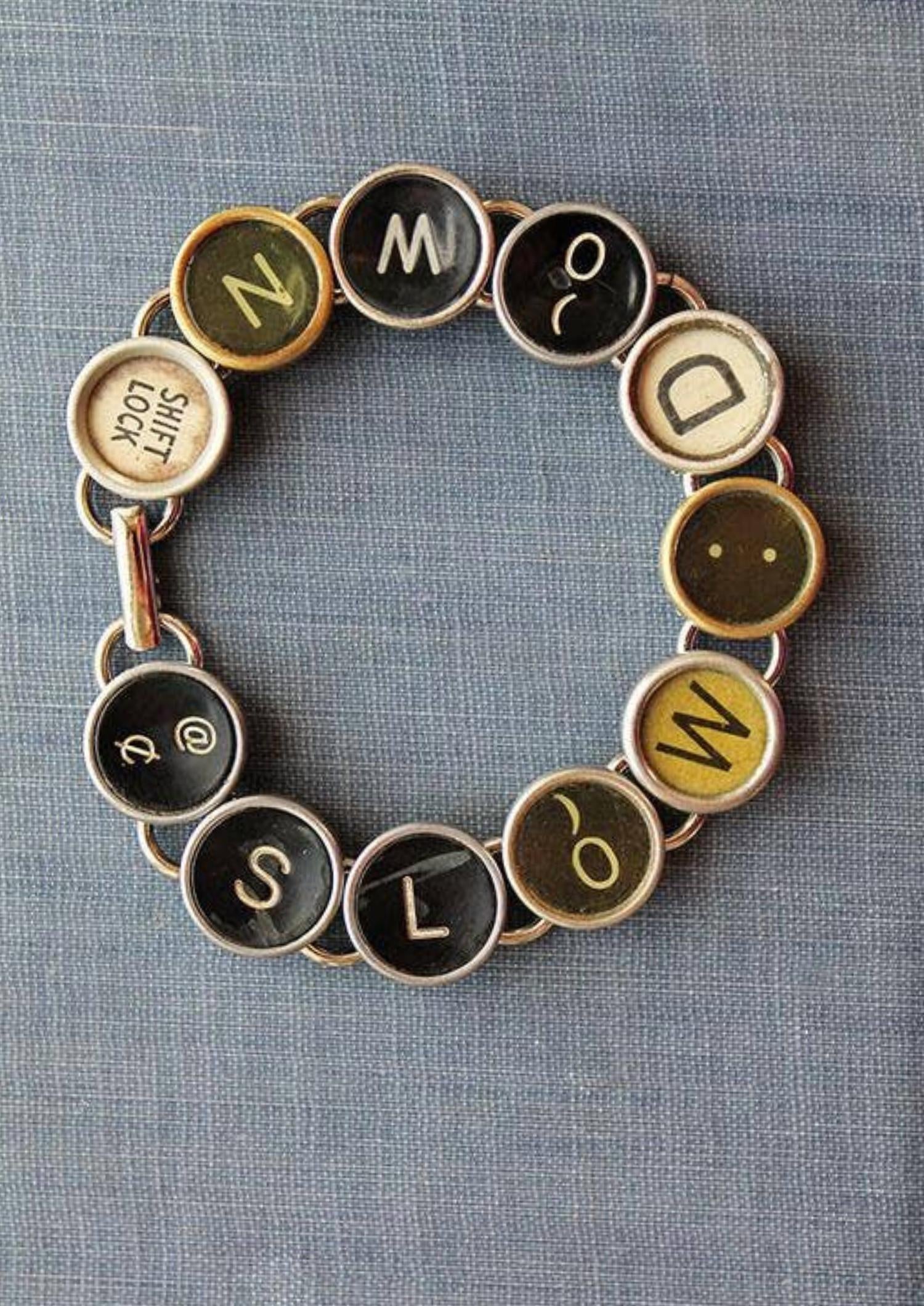 Joy Sparks Designs - Women's Slow Down Typewriter Key Bracelet