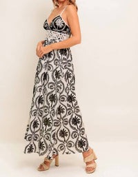 Flying Tomato - Printed Woven Maxi Dress