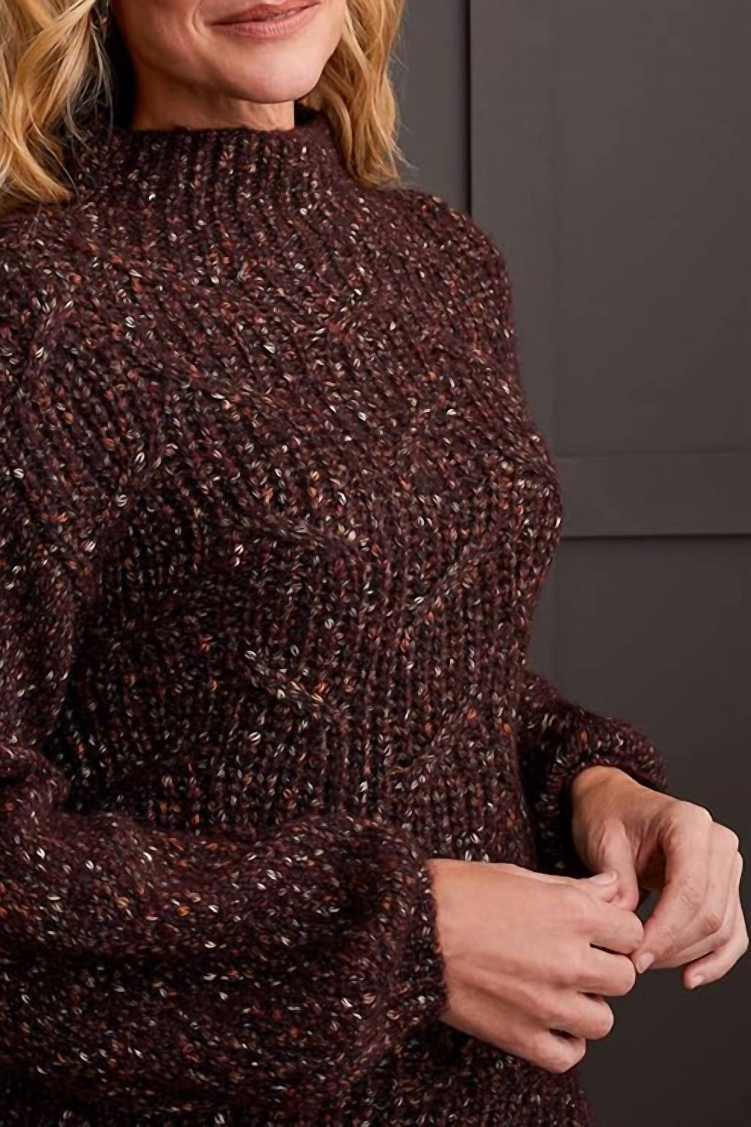 Tribal - Funnel Neck Oversize Sweater