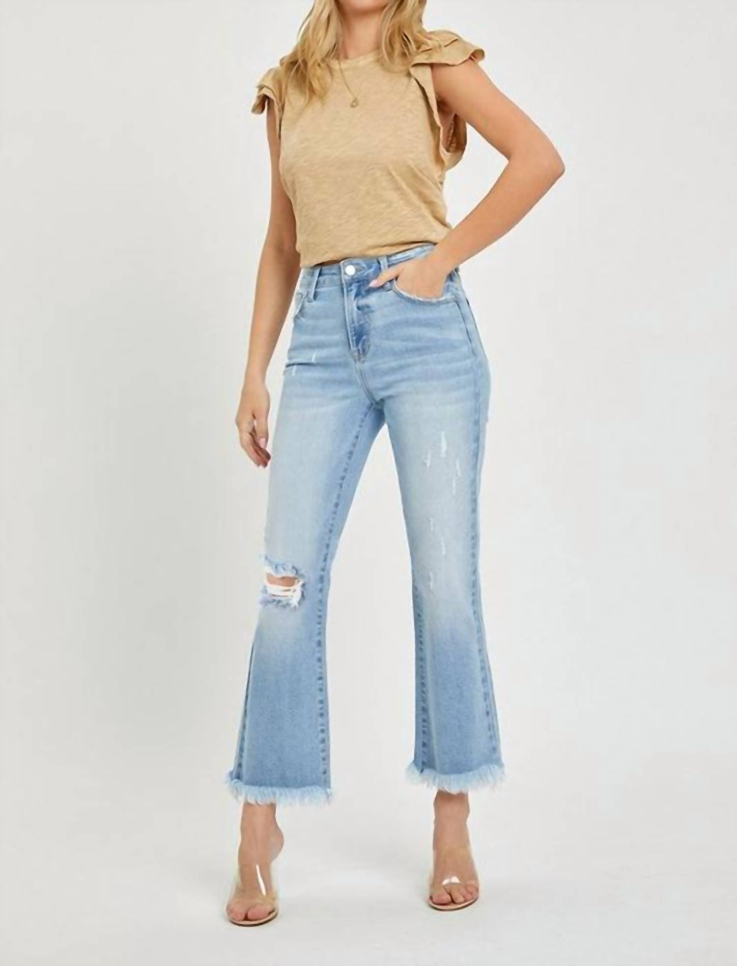 Risen - High Rise Crop Flare Jeans