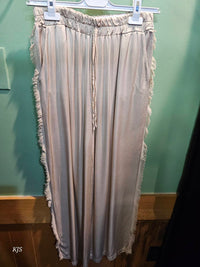 Made In Italy - Women's Silk Pant With Fringe