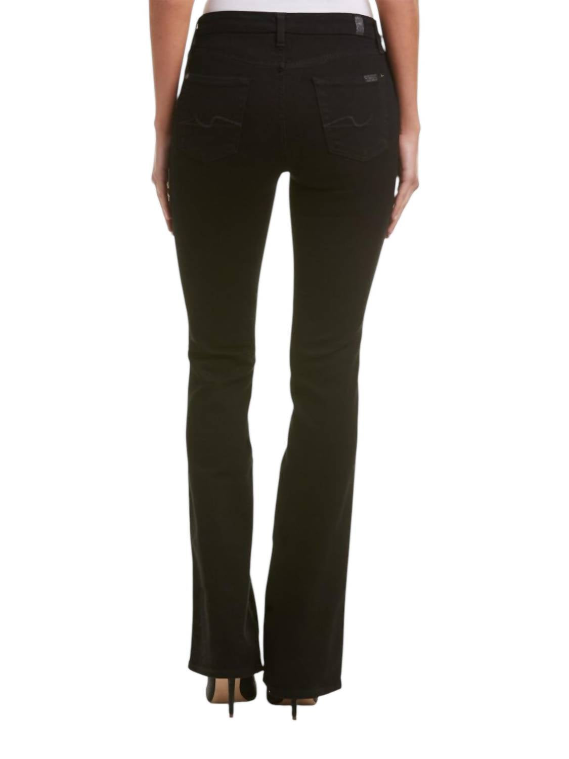 7 For All Mankind Women's Kimmie Bootcut Jeans in black - women's jeans - detail view