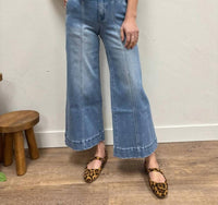 Vervet By Flying Monkey - High Rise Tie Waist Crop Palazzo Pants