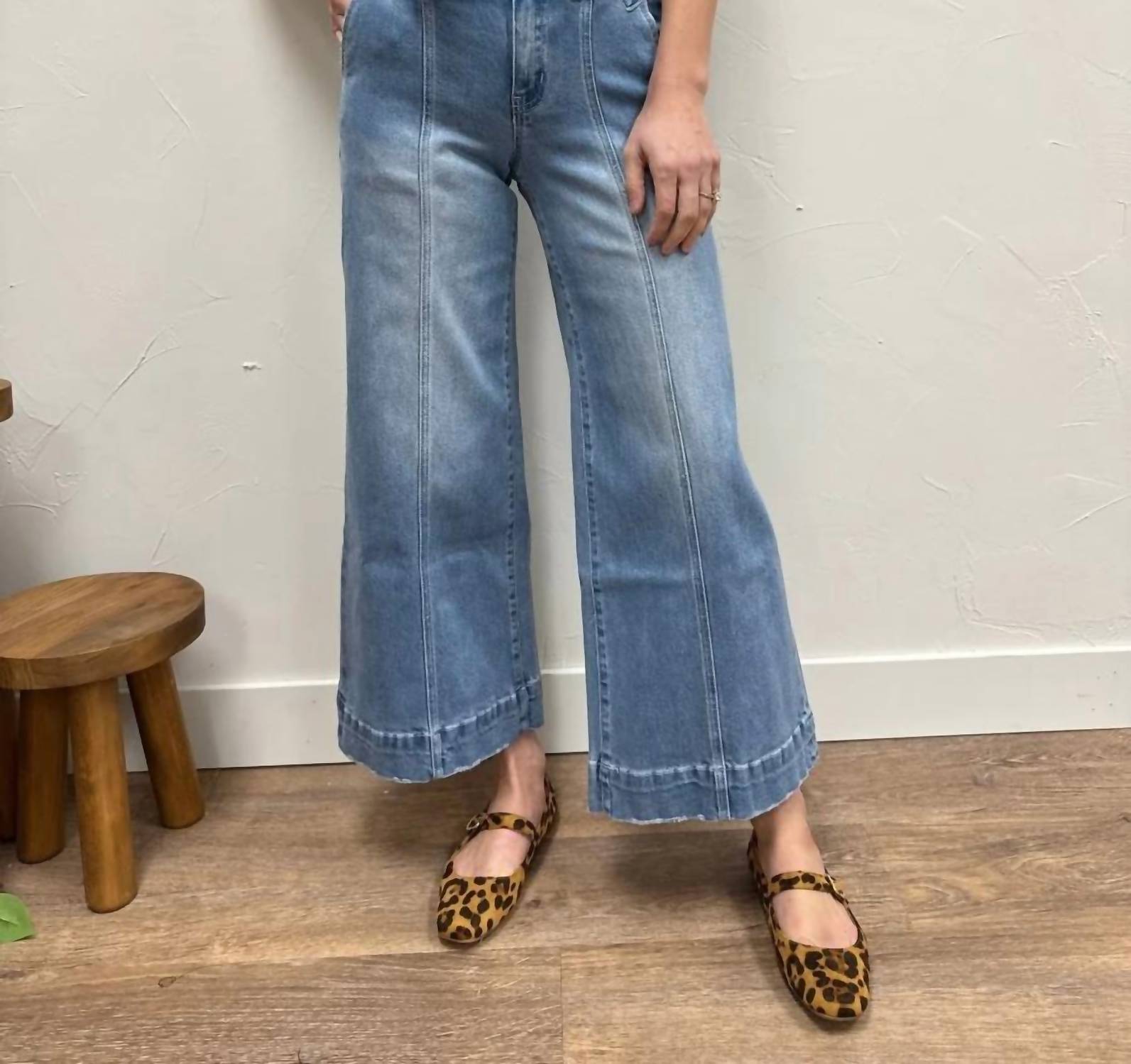 Vervet By Flying Monkey - High Rise Tie Waist Crop Palazzo Pants