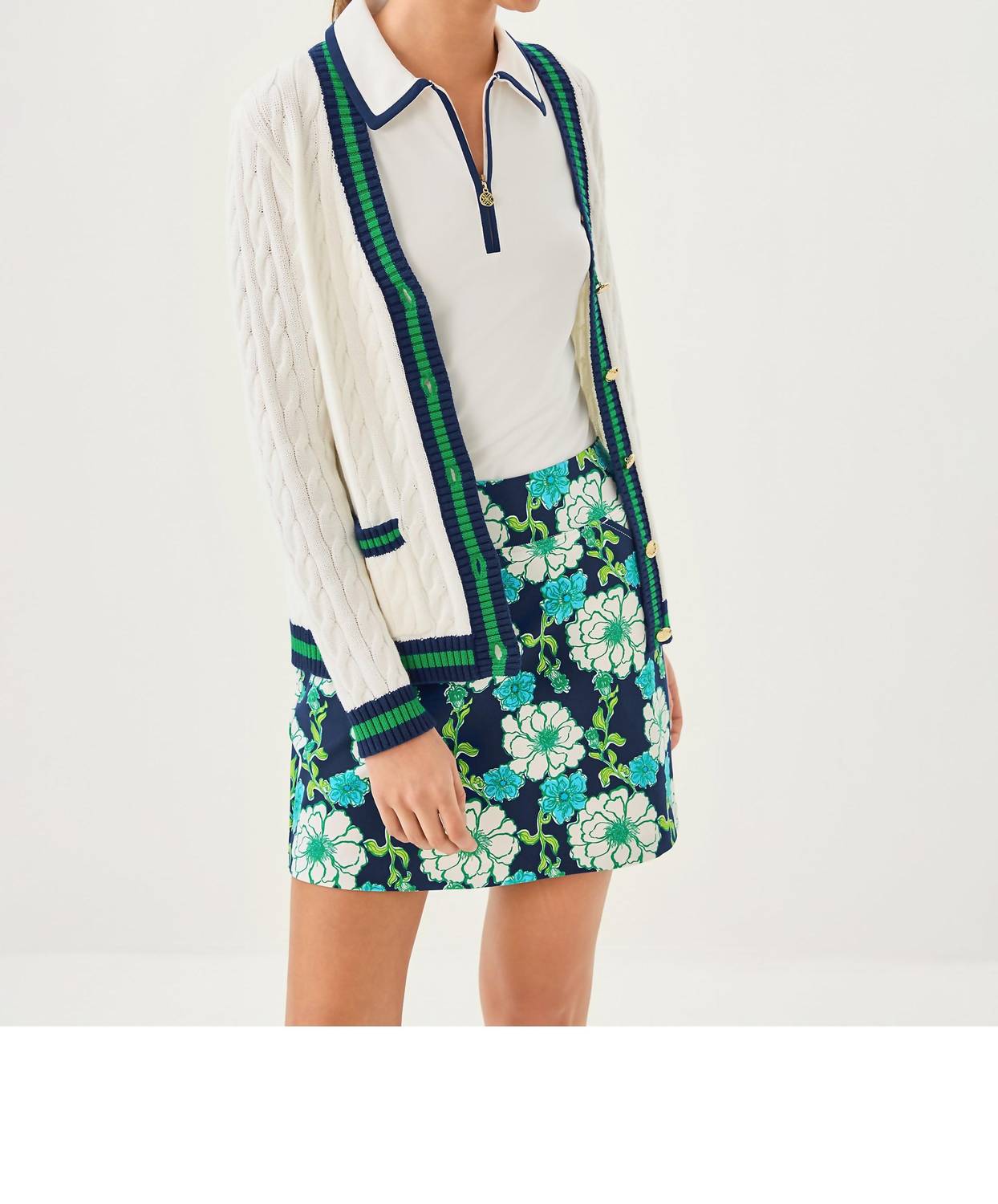 Lilly Pulitzer - Upf 50+ Frida Half Zip Sleeveless Polo Shirt