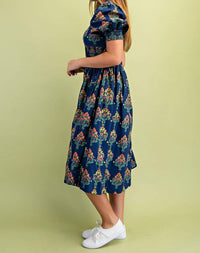 Gigio - Floral Puff Sleeve Midi Dress