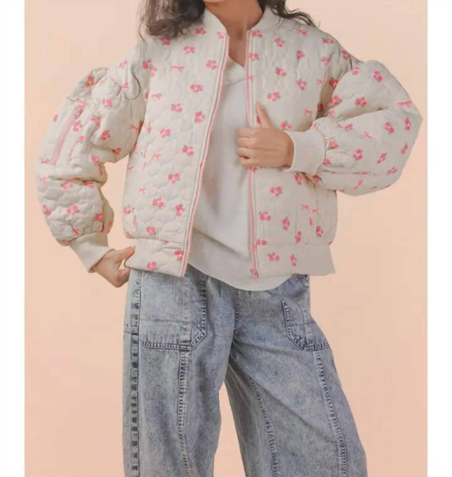 Very J - Blue Blossom Quilted Jacket