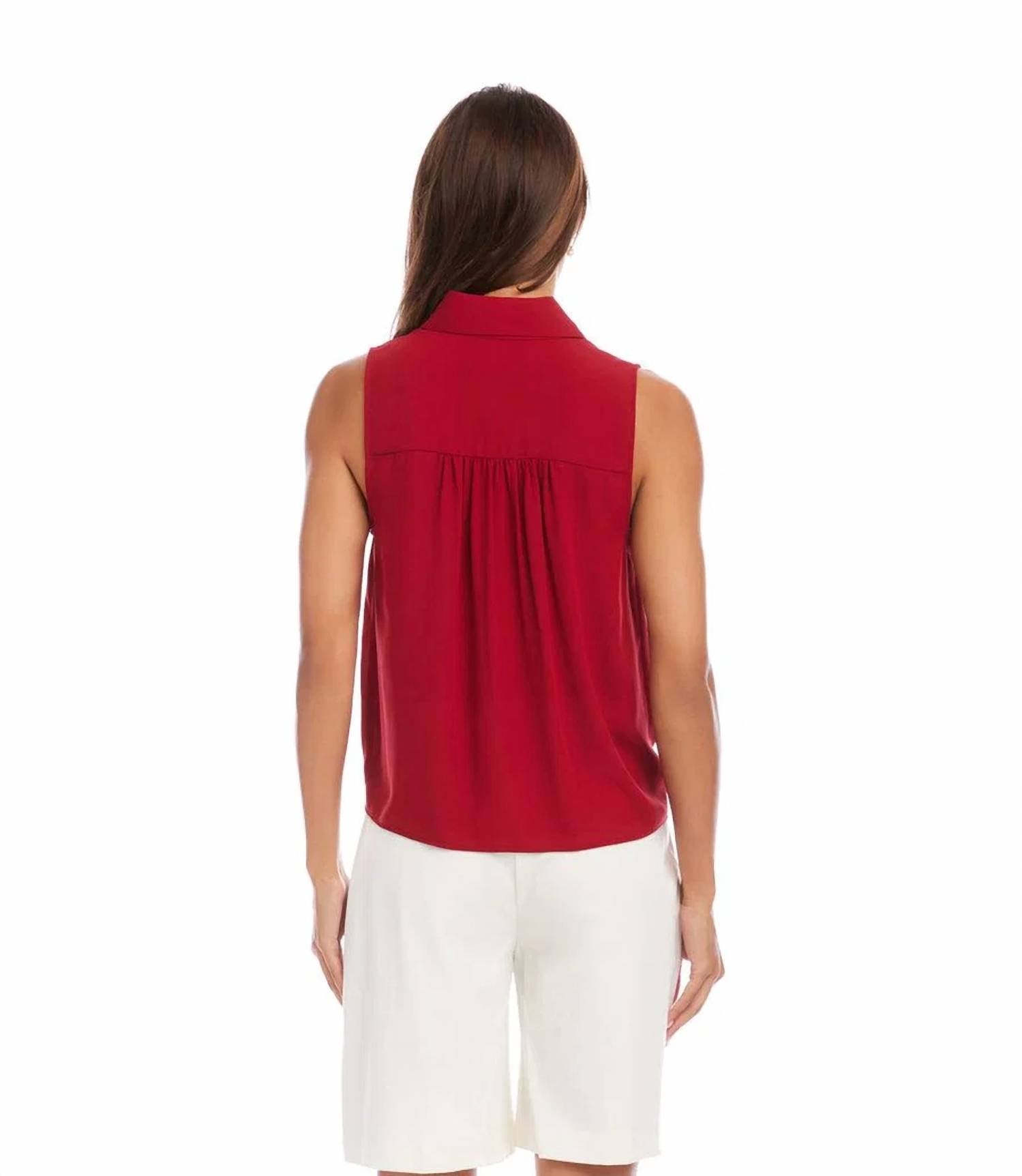 Karen Kane - Sleeveless Tie-Front Top
