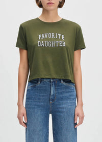 Favorite Daughter Cropped Collegiate Tee in gardenia smoketree - women's t-shirt
