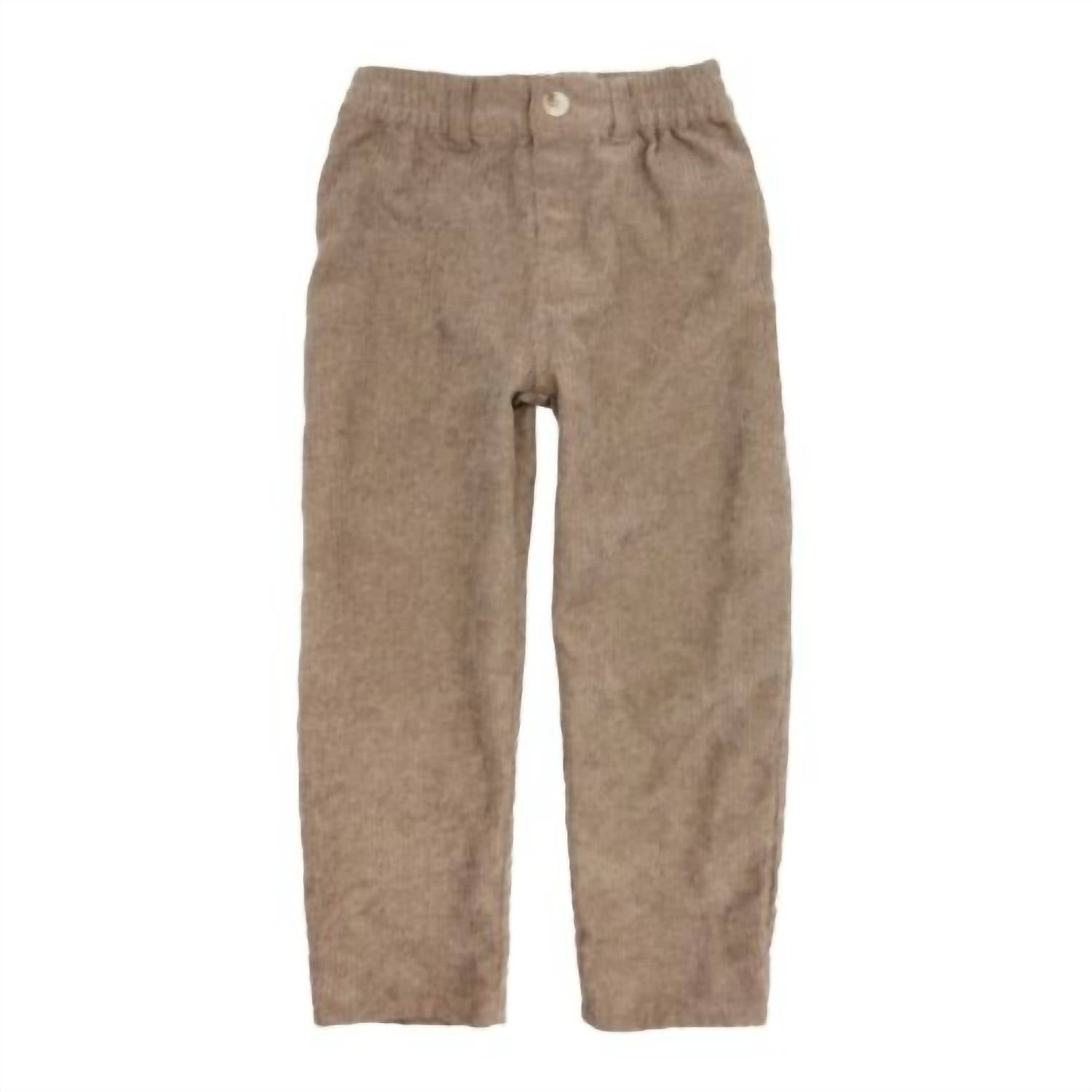 feather 4 arrow Camden Corduroy Pant in ginger snap - kids' joggers - detail view