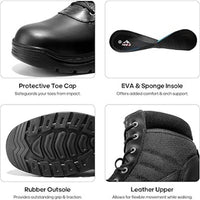 Nortiv8 Men's Faux Leather Lace-Up High Top Waterproof Tactical Boots in black - men's boots - detail view