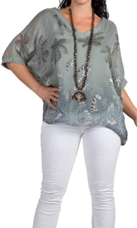 Gigi Moda - Lizane Leaf Print Blouse