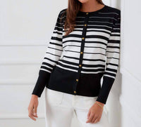 Karen Kane - Stripe Cardigan Sweater
