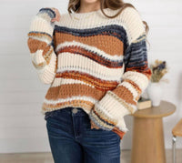 Charlie B - Long Sleeve Patchwork Sweater
