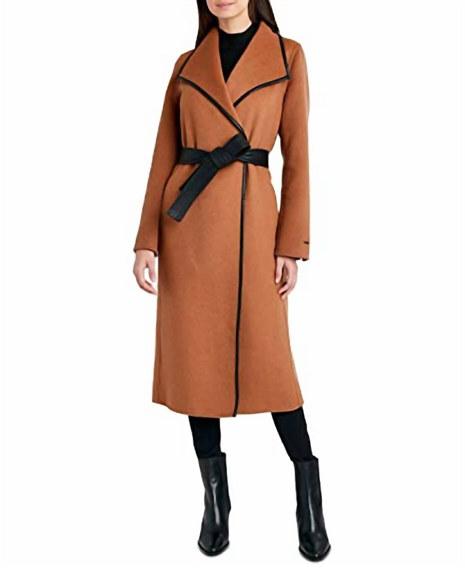 Women Black Juliette Double Face Wool Belted Coat