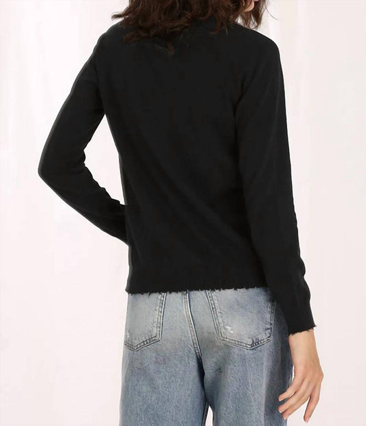 Minnie Rose - Cotton Cashmere Frayed Edge V-neck Top