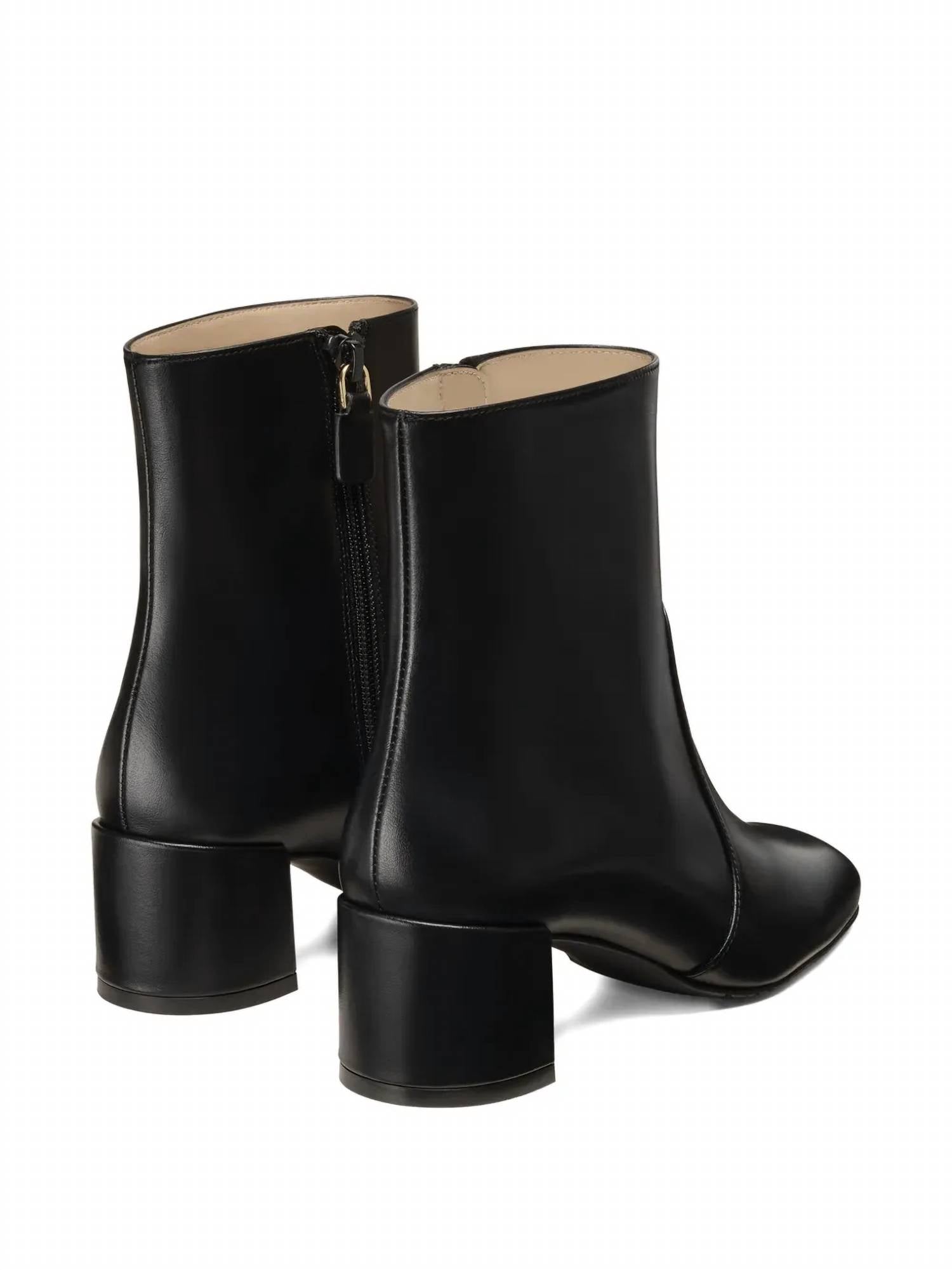 STUART WEITZMAN Women's Maeve Zip Square-toe Ankle-boots in black - women's shoe - view 4