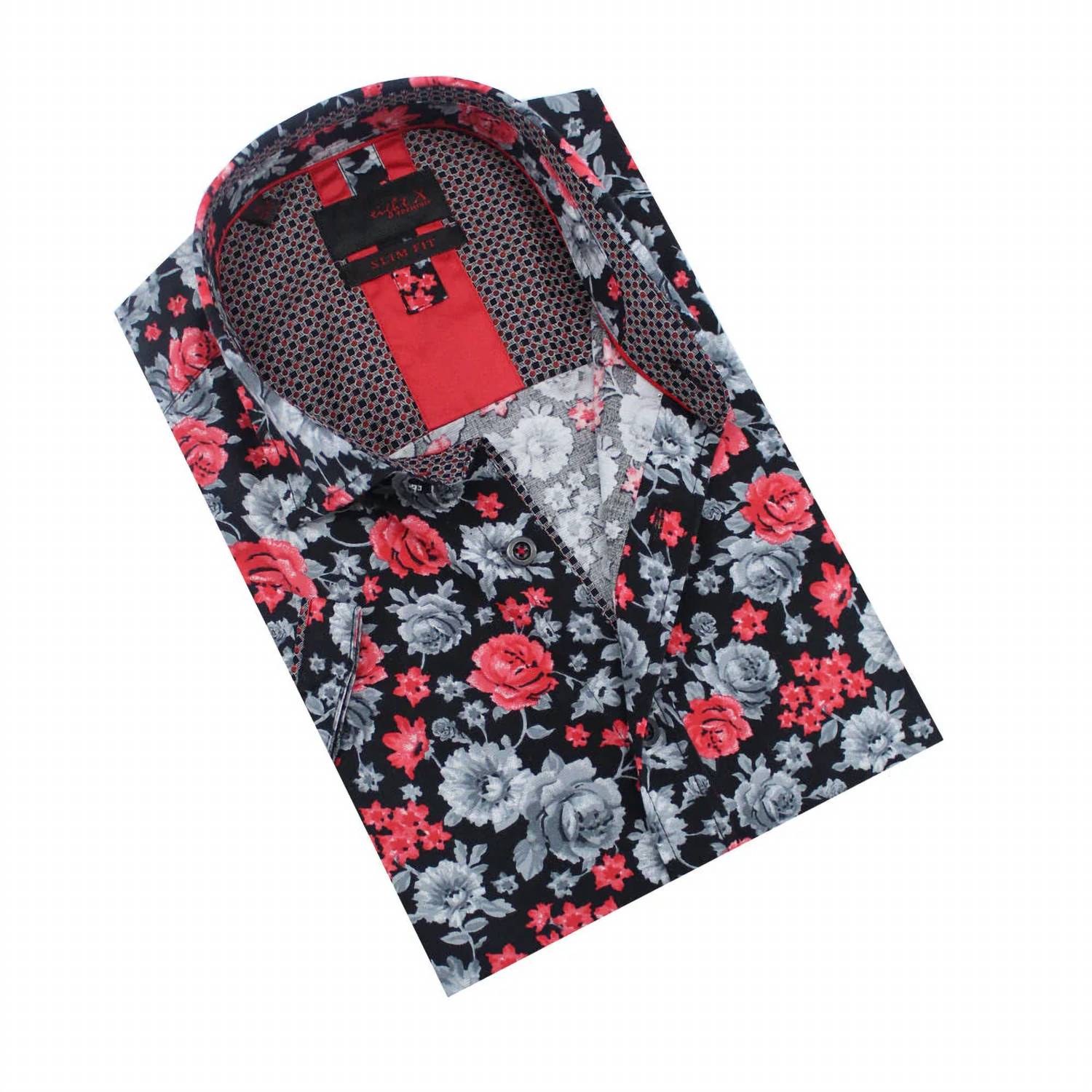 Eight X - Monochromatic Rose Short Sleeve Shirt