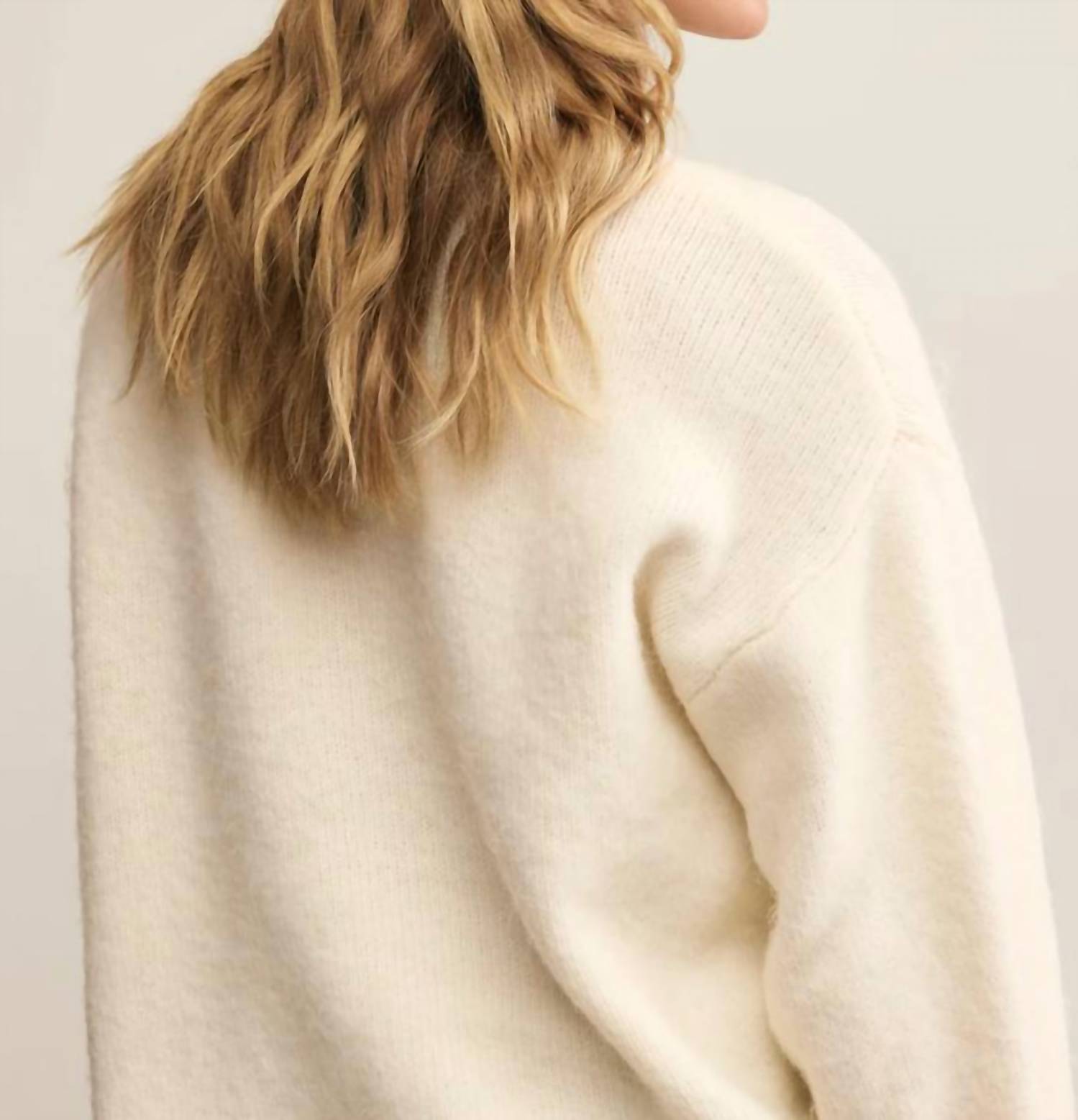 Z Supply Women's Glacier Beanie in warm white - women's hat - detail view