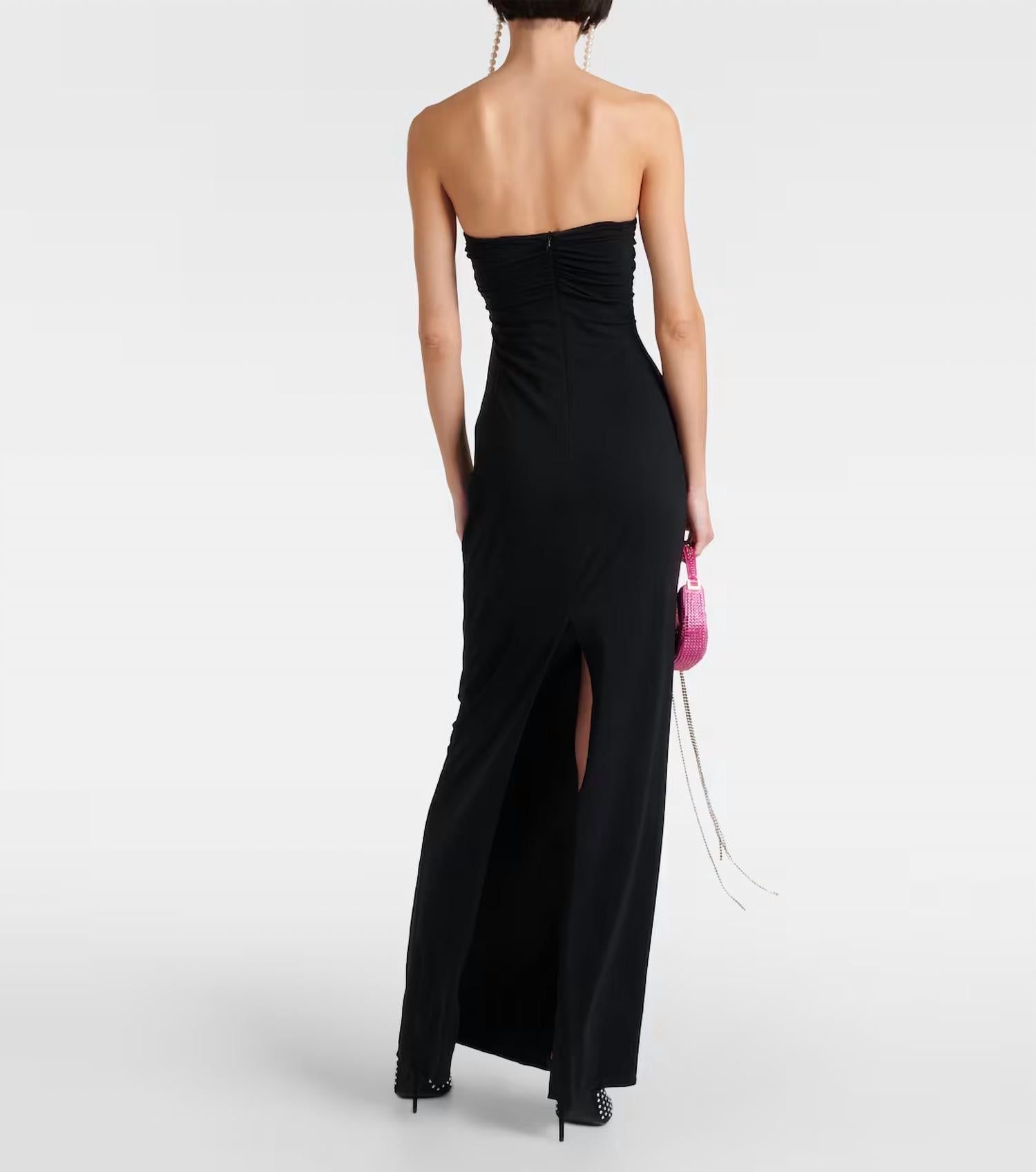 Magda Butrym - The Floral Applique Strapless Maxi Dress