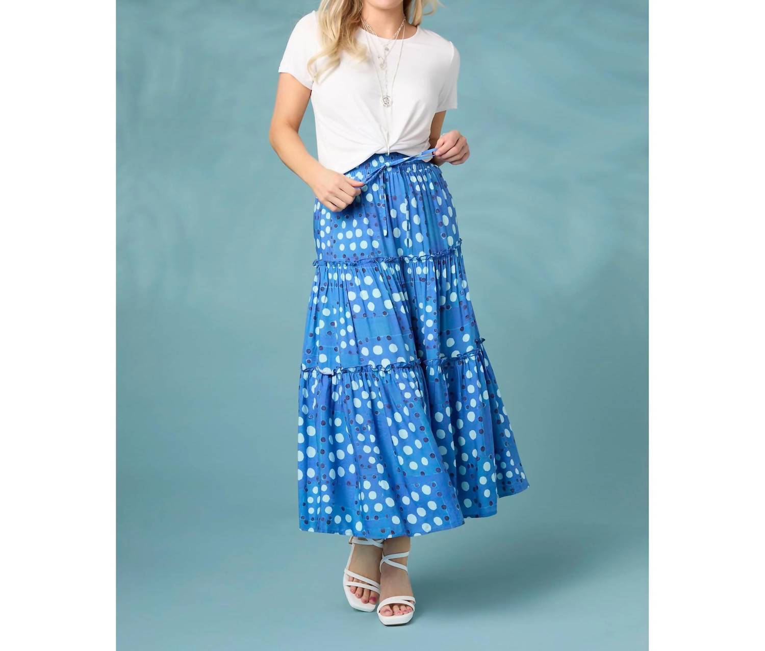 Coco + Carmen - Verbena Dot Print Tiered Skirt