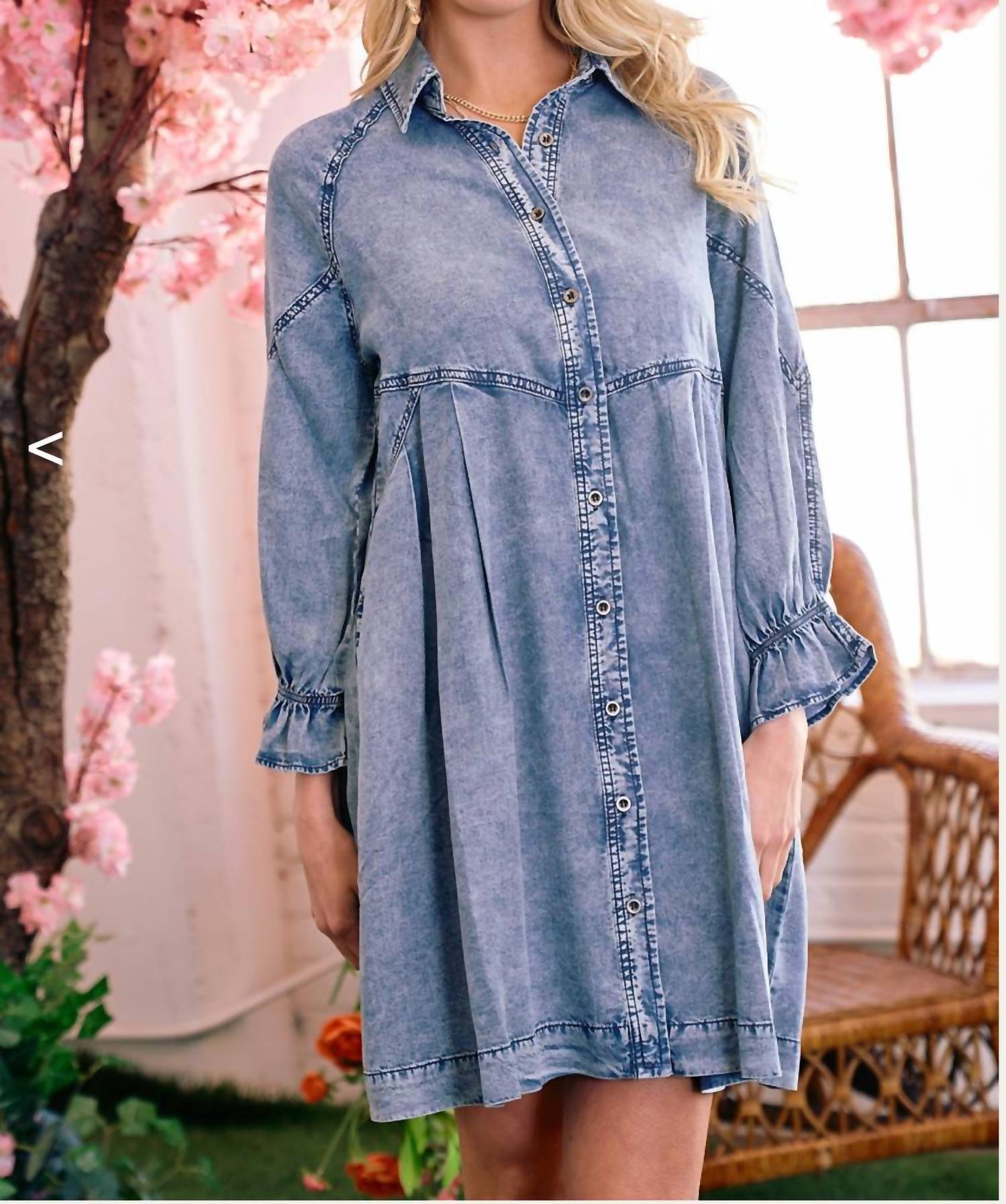 Doe And Rae - Becca Front Button Denim Dress