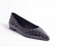 CECELIA NEW YORK Women's Brie Studded Flats in black - women's flats