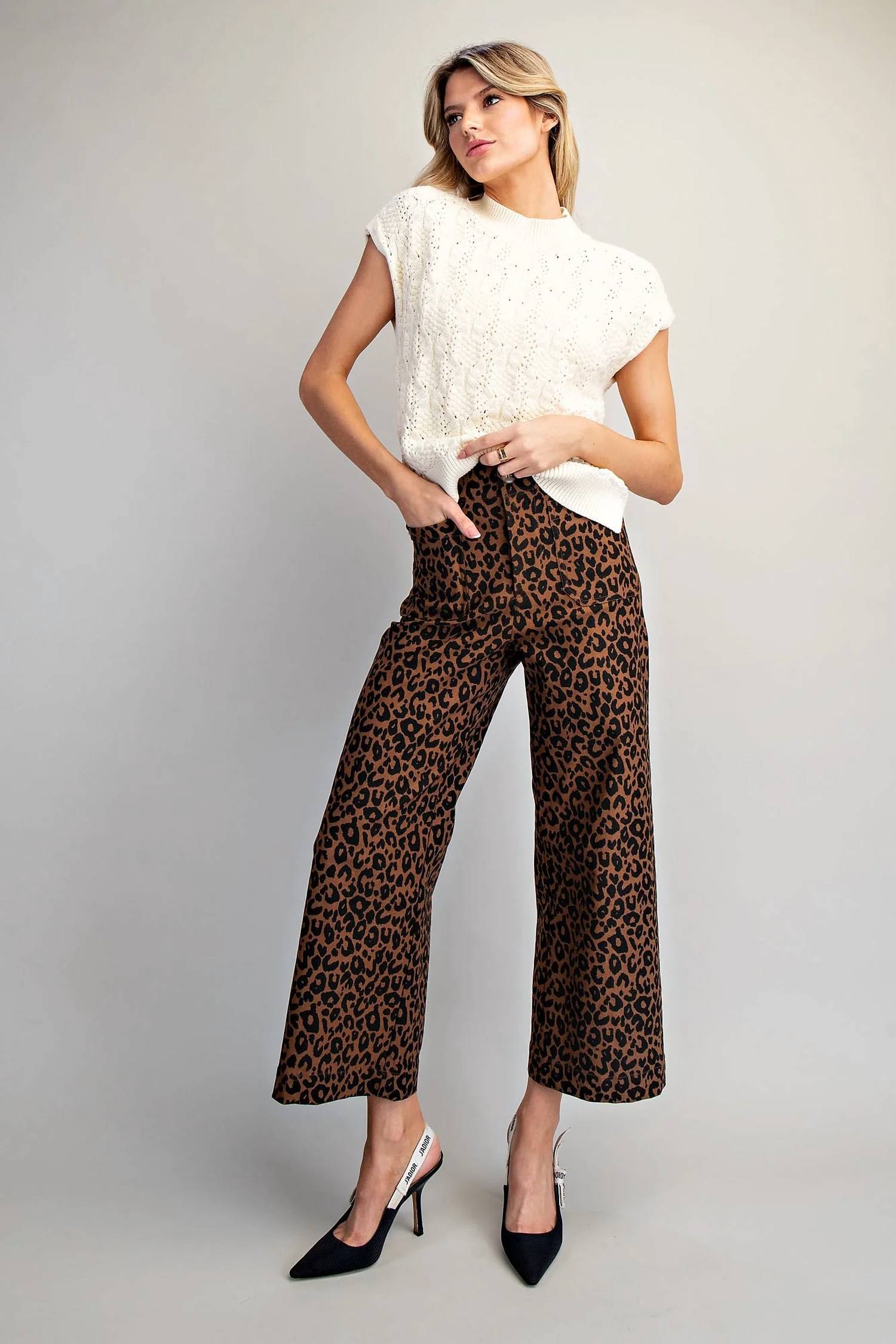 Eesome - High-rise Wide-leg Pants