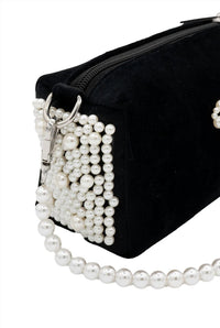 Bari Lynn - Women's Bag Velvet With Pearl Bow