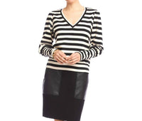 Karen Kane - Sabine Stripe Bishop Sleeve V-neck Top