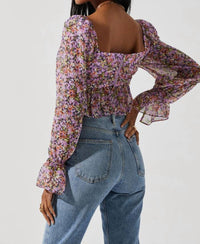Astr - Luann Long Puff Sleeve Top