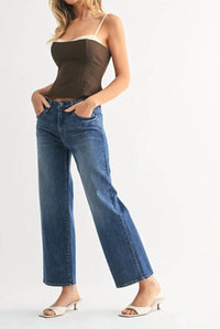 Just Black Denim - Slim Wide Leg Jeans - Petite