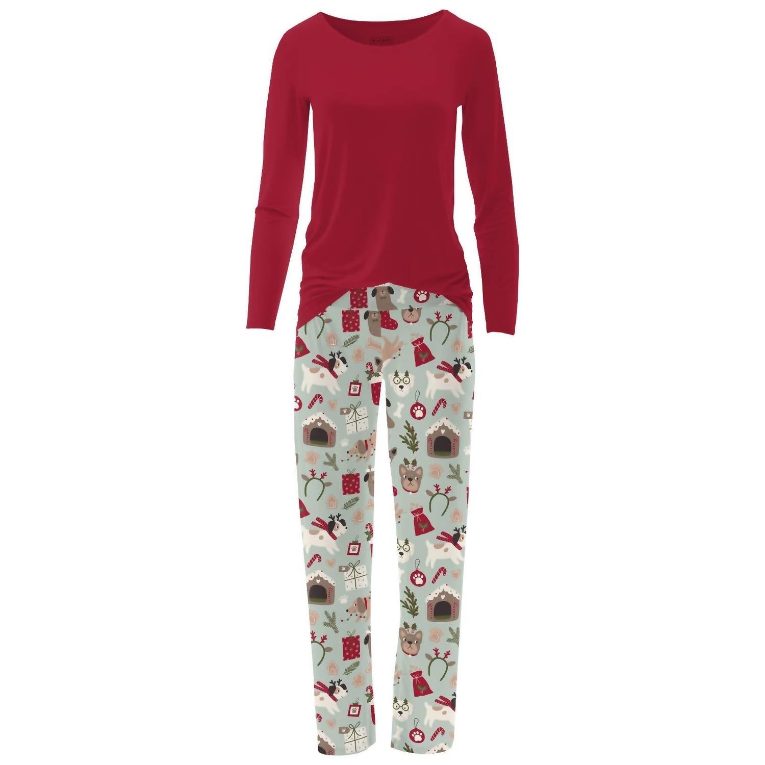 Kickee - Women's Long Sleeve Relaxed Tee & Pajama Pants