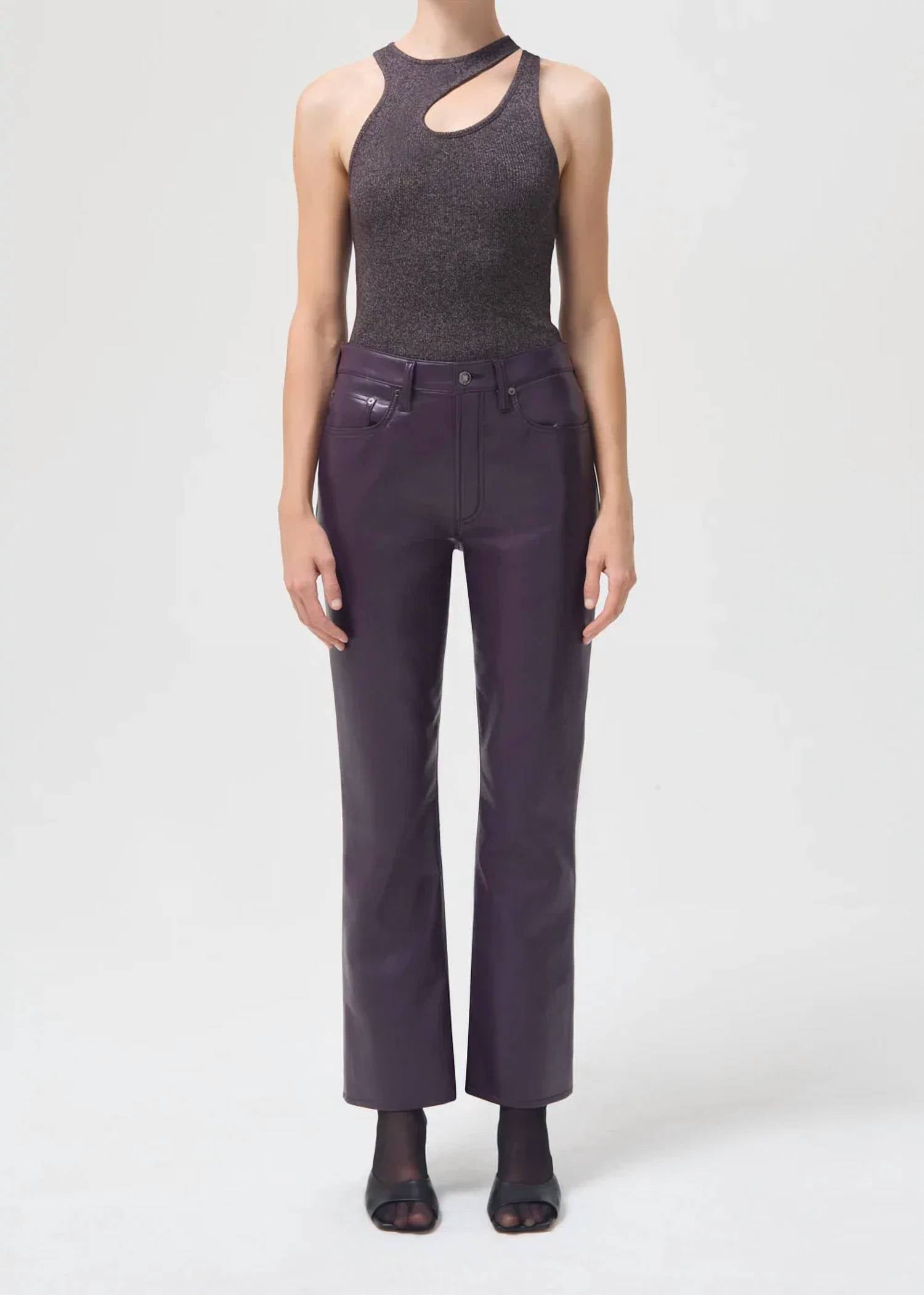 Agolde - Recycled Leather Relaxed Bootcut Leg Pants